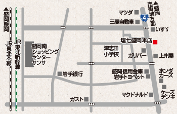 塩七仏壇メモリアル館[盛岡本店]周辺地図